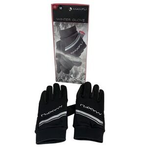 Maxfli Winter Golf Gloves Mens Medium Black Striped Pair Windproof Insulated